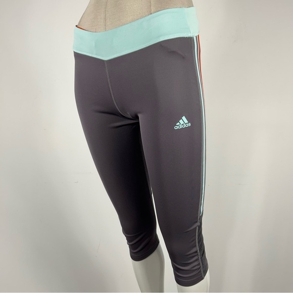 Adidas Climate Gray and Orange Leggings Size S - Picture 3 of 11